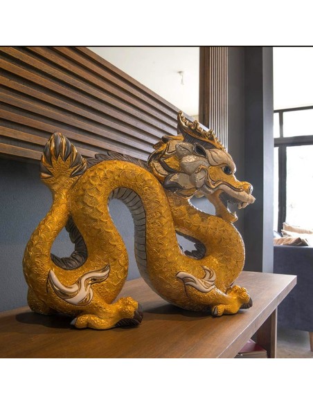 Chinesische Drachen-Keramik-Skulptur in limitierter Auflage