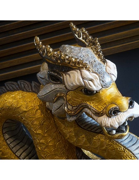 Chinesische Drachen-Keramik-Skulptur in limitierter Auflage
