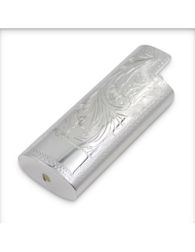 Sterlingsilber Feuerzeughalter Blumenmuster