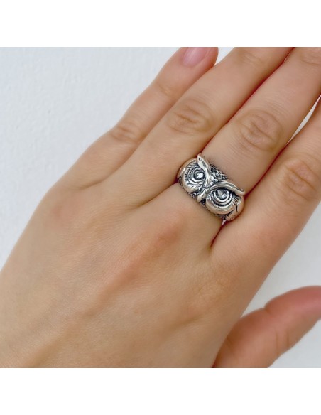 Eulenring aus 925er Sterlingsilber