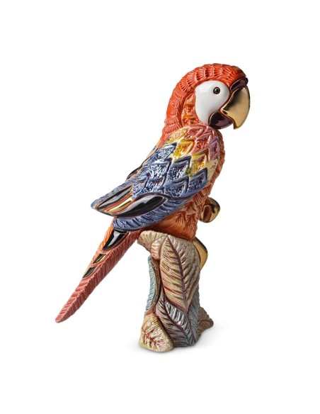 Pappagallo Rosso Scultura in Ceramica 
