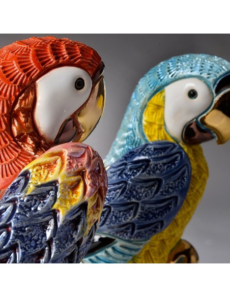 Red Parrot Artistic Ceramic Sculpture 