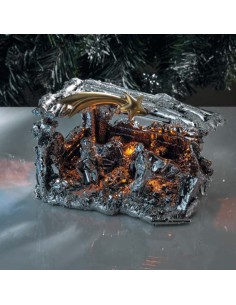 Nativity Scene Silver Plated Resin Sculpture with LED 2