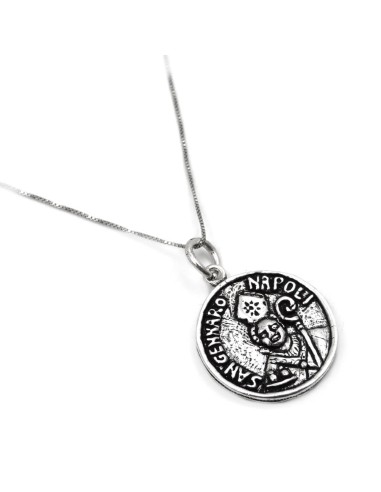 San Gennaro Medaillenkette aus Sterlingsilber