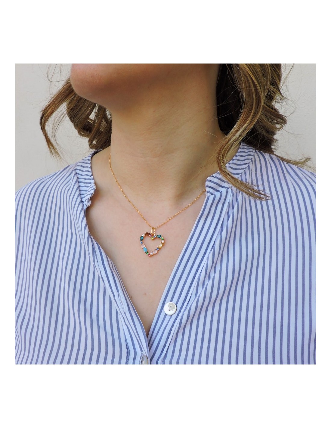 Collana Cuore Placcata Oro Philip Jones – Gioiello Elegante Donna In Sacchetto Regalo Di Lusso