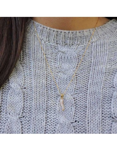Collana Corno Portafortuna in Argento Placcato...