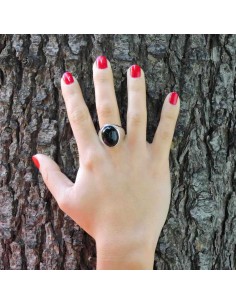 925er Sterlingsilber Ring mit Ovaler Onyx Stein 2