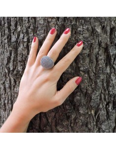 925er Sterlingsilber Gepunkteter Runder Ring 2
