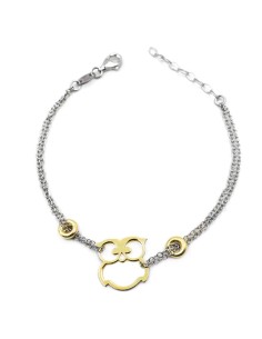 Gold Plated Sterling Silver Owl Bracelet