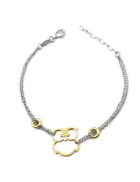 Gold Plated Sterling Silver Owl Bracelet