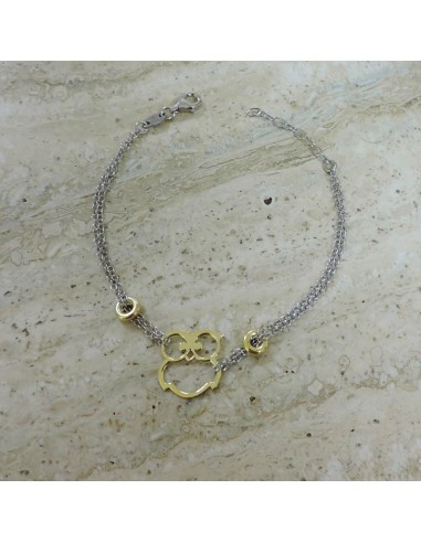 Bracciale Gufo Portafortuna in Argento Placcato...