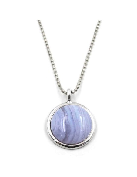 Collana con Medaglia in Argento 925 e Pietra Ametista