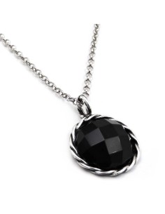 Collana con Medaglia in Argento 925 e Pietra Onice