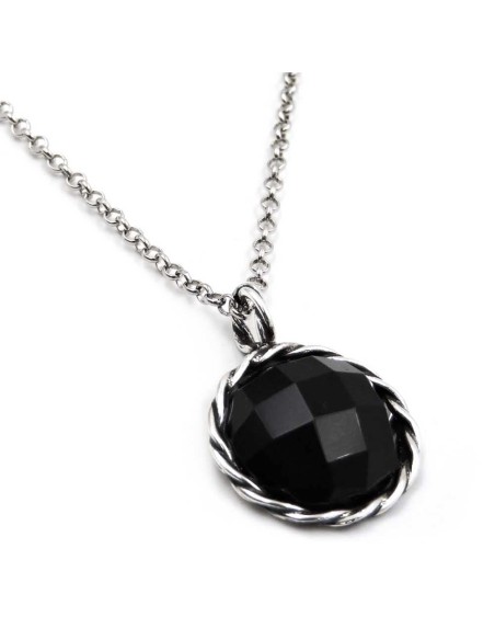 Collana con Medaglia in Argento 925 e Pietra Onice