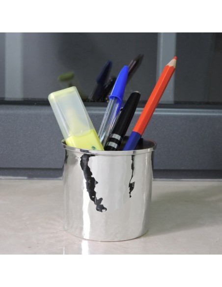 Hammered Sterling Silver Pen Holder