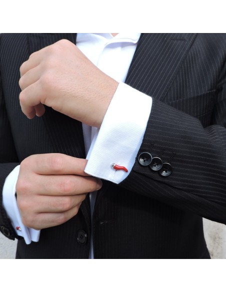 Sterling Silver Lucky Horn Cufflinks 