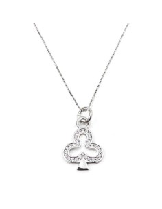 925 Sterling Silver Ace of Clubs Necklace 