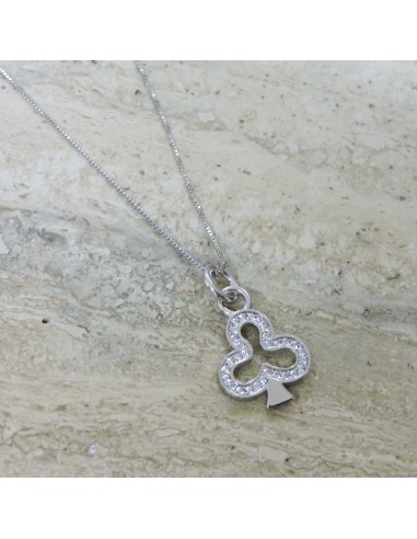 925 Sterling Silver Ace of Clubs Necklace 