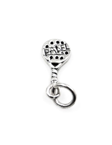 Padel Racket Solid Silver Pendant 