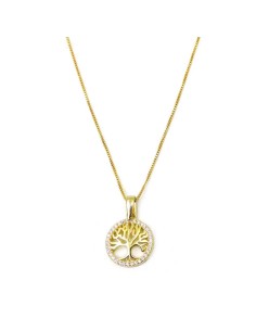 Gold Plated Sterling Silver Tree Of Life Necklace with...