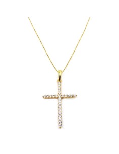 Gold Plated Sterling Silver Cross Pendant Necklace 