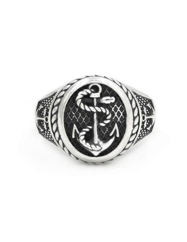 925 Sterling Silver Anchor Ring 