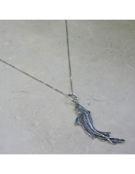Sterlingsilber Halskette mit Stör-Anhänger