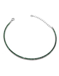 Bracciale Tennis Mini in Argento 925 con Zirconi Verdi