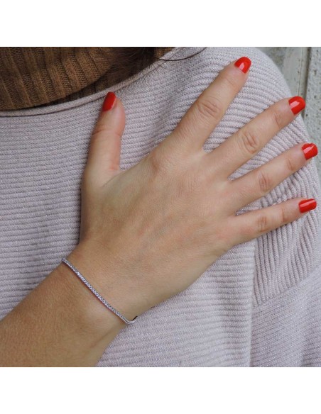 925 Sterling Silver White Thin Tennis Bracelet 