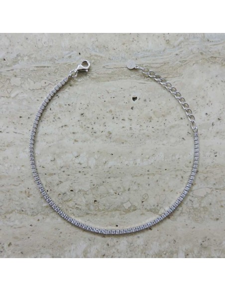 Bracciale Tennis Mini in Argento 925 con Zirconi Bianchi