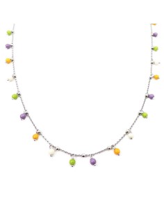 Collana in Argento 925 con Perline Smaltate