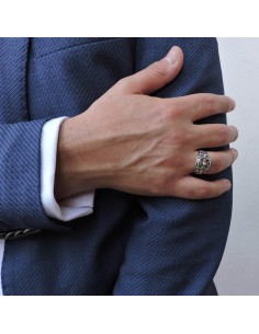Anello Croce e Gigli in Argento 925  2