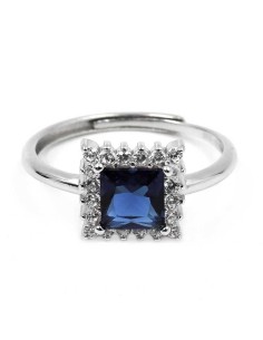 925er Sterlingsilber Ring mit Quadratischem Stein 2