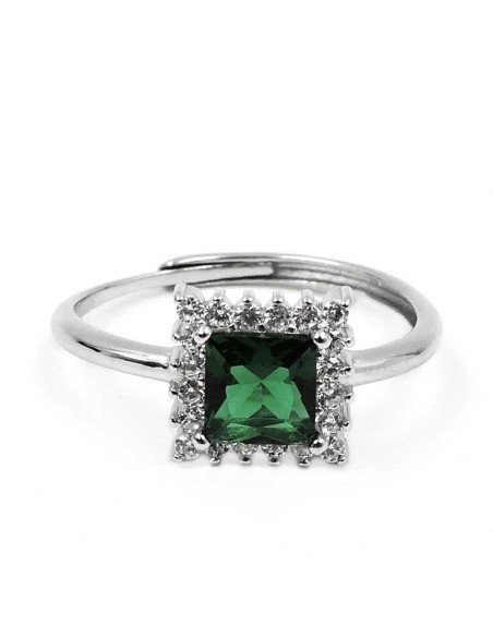 Anello in Argento 925 con Pietra Quadrata