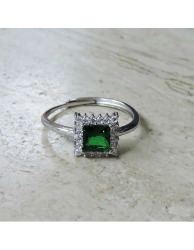 Anello in Argento 925 con Pietra Quadrata