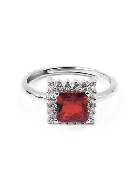925er Sterlingsilber Ring mit Quadratischem Stein