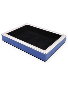 Vuotatasche in Argento Sterling 925 e Vera Pelle Blu