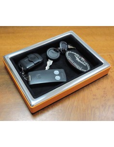 925 Sterling Silver and Orange Leather Pocket Emptier  2
