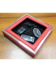 Pocket Emptier 925 Sterling Silver and Red Leather 2