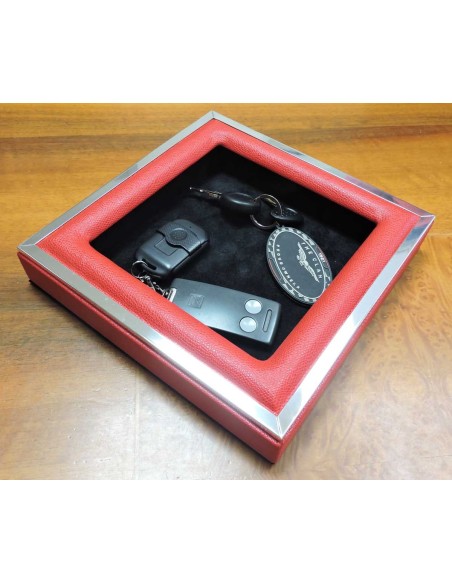 Vuotatasche in Argento Sterling 925 e Vera Pelle Rossa