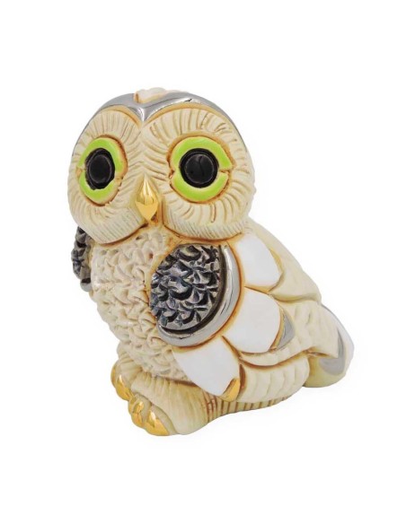 Wintereule Baby Keramikskulptur von De Rosa Rinconada