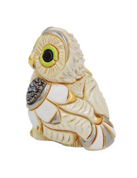 Wintereule Baby Keramikskulptur von De Rosa Rinconada