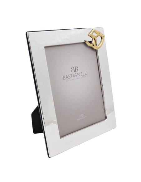 50th Anniversary Hammered 925 Sterling Silver Picture Frame 5x7