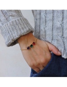 Gold Plated Sterling Silver Three Hearts Bracelet  2