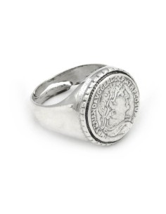 Roman Sestertius Coin Sterling Silver Ring 