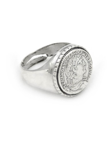 Anello Moneta Sesterzio Romano in Argento 925 