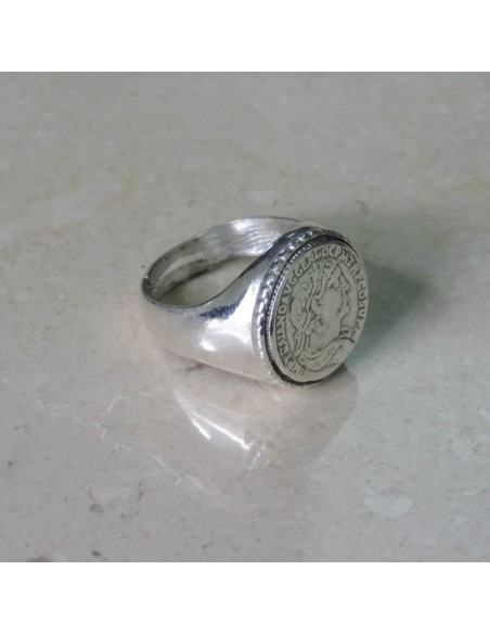 Roman Sestertius Coin Sterling Silver Ring 