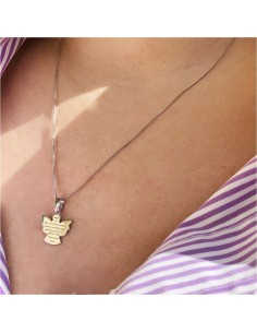 Solid Silver Necklace with Angel of God Pendant  2