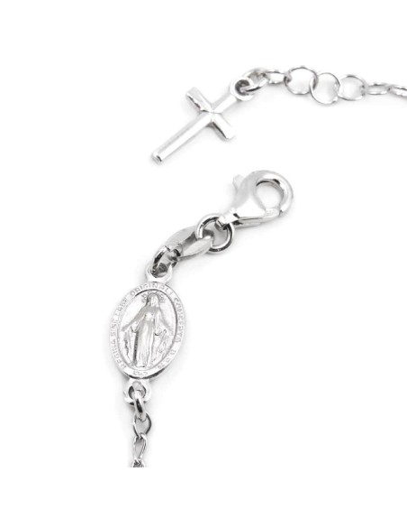 Bracciale Rosario Boules Medie Argento 925 Rodiato 