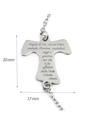 925 Sterling Silver Tau Cross Bracelet with...